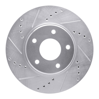 R1 Concepts R1 02-17 Infiniti Q45 Front Left Drilled & Slotted Silver Brake Rotor