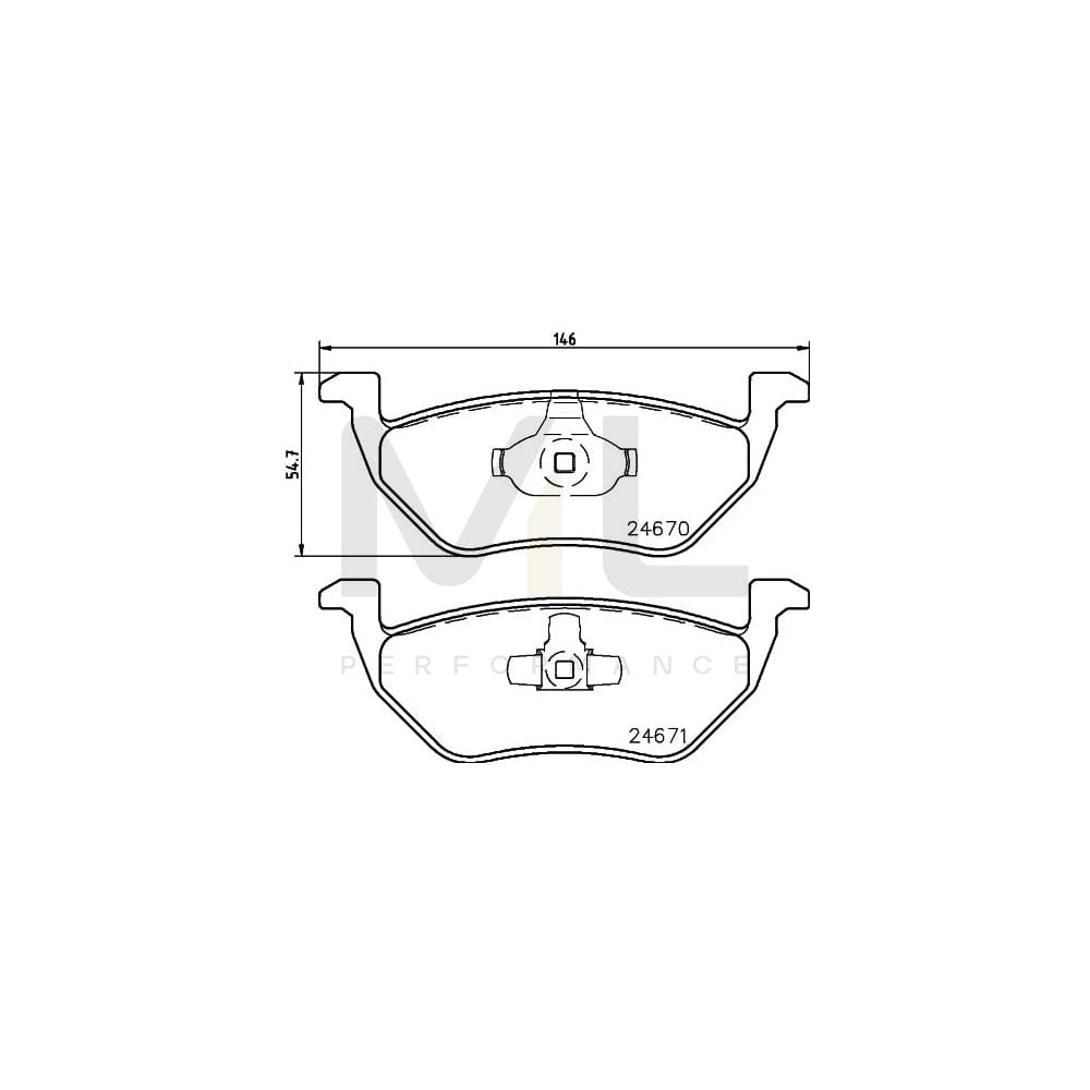 Hella 8DB 355 014-951 Brake Pad Set Not Prepared For Wear Indicator