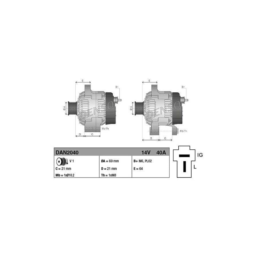 DENSO DAN2040 Alternator