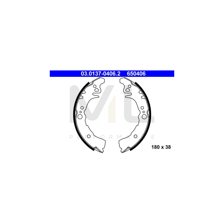 ATE 03.0137-0406.2 Brake Shoe Set without lever