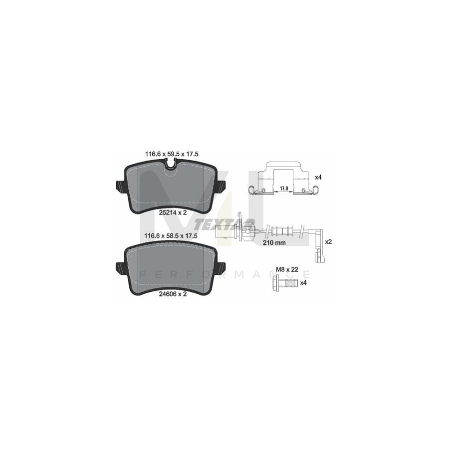 TEXTAR 2521402 Brake pad set incl. wear warning contact | ML Performance Car Parts