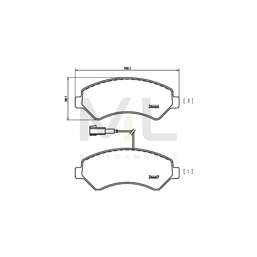 TEXTAR 2446601 Brake pad set with integrated wear warning contact | ML Performance Car Parts