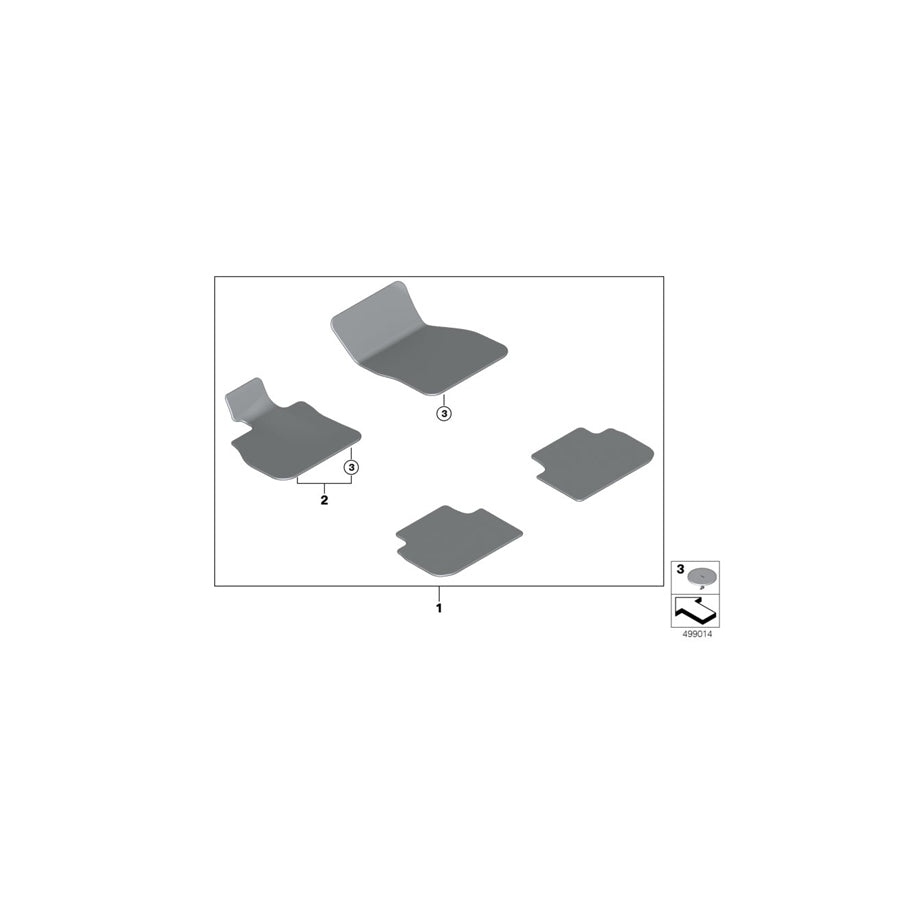 Genuine BMW 51479475224 F40 F44 Floor Mat, Driver Side NUSSBAUM (Inc. 118i, 116d & 220d) | ML Performance US