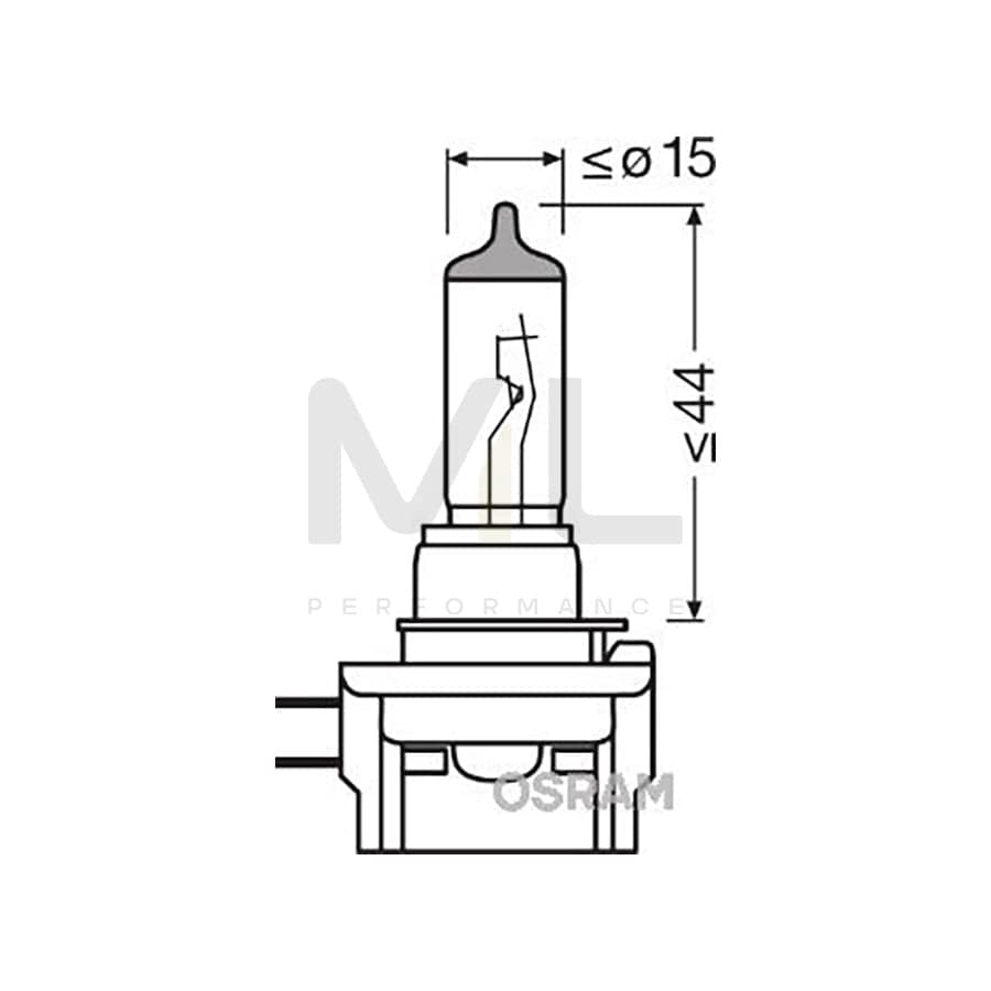 OSRAM ORIGINAL 64241 Bulb, spotlight H11B 12V 55W PGJY-2 3200K Halogen