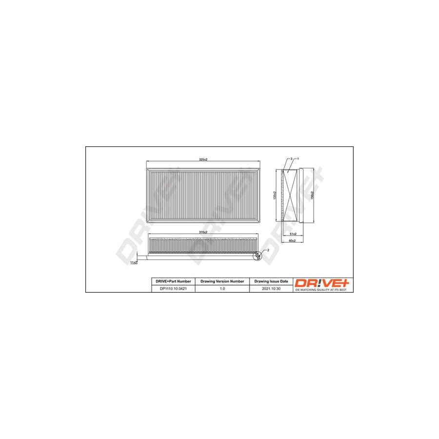 Dr!Ve+ Dp1110.10.0421 Air Filter