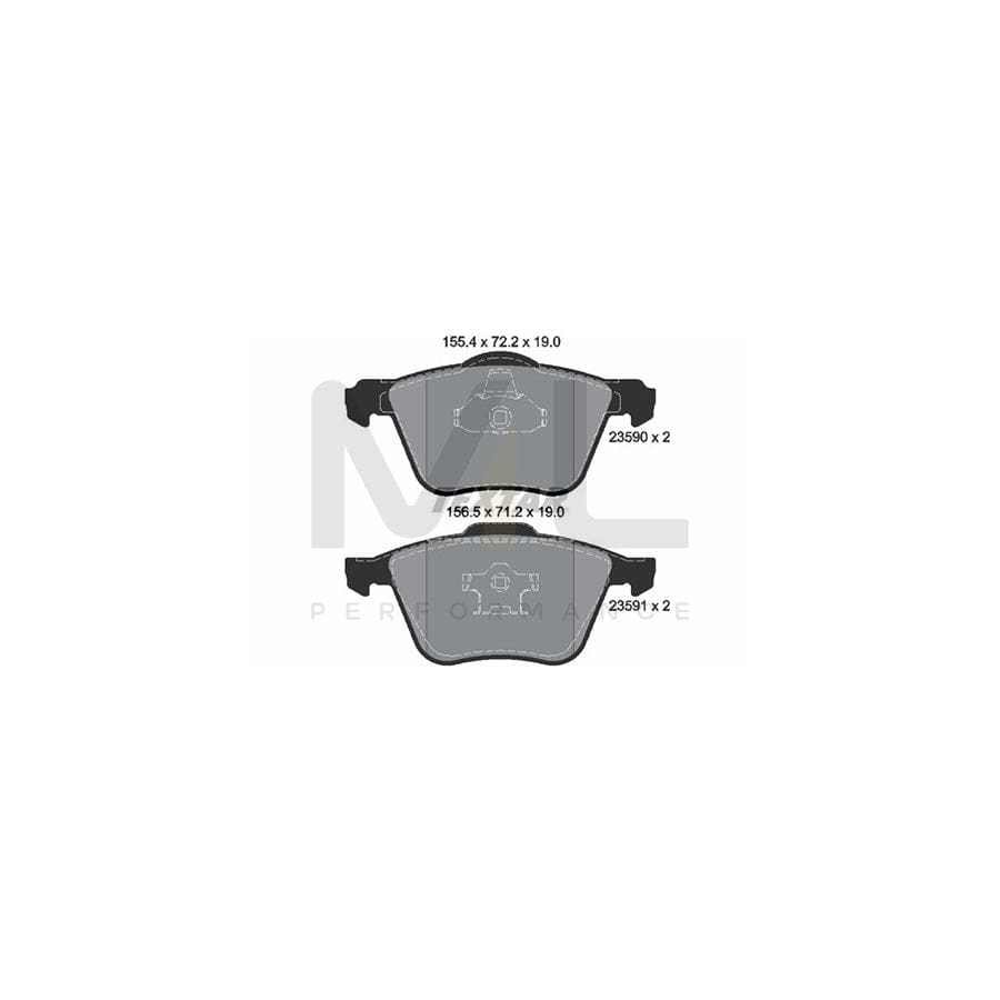TEXTAR 2359001 Brake pad set not prepared for wear indicator | ML Performance Car Parts