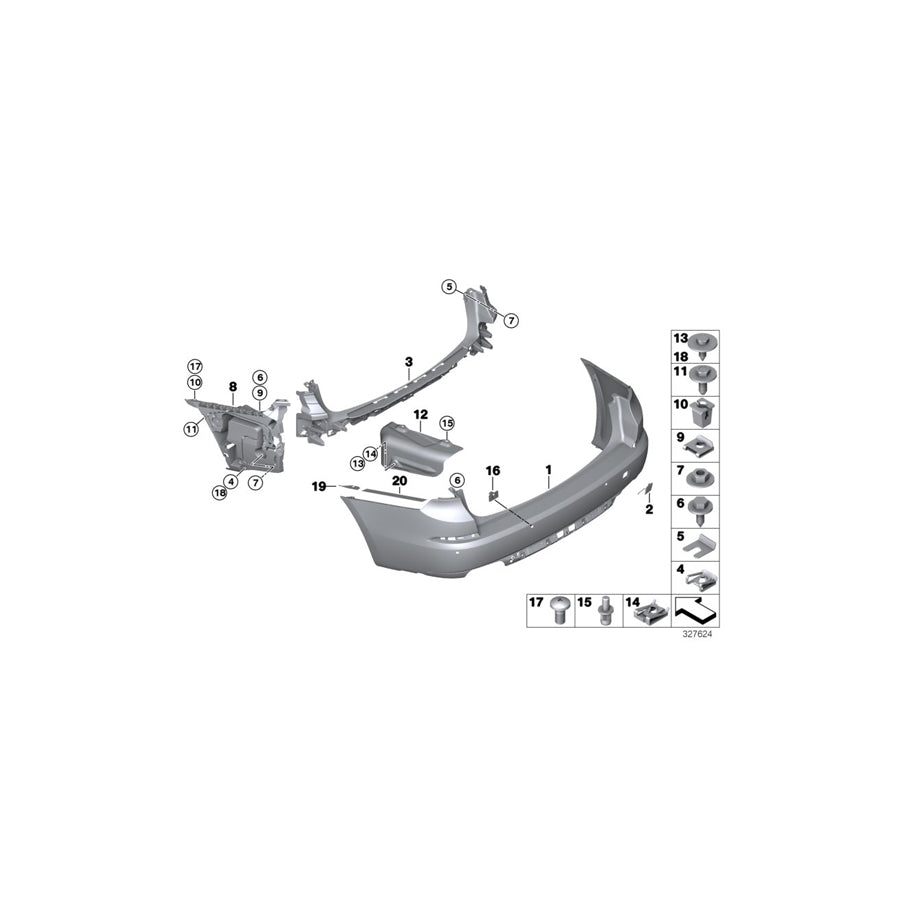 Genuine BMW 51122350423 F07 Set Of Mounts For Pdc Sensor, Rear (Inc. 528i, 550i & 535d) | ML Performance US Car Parts