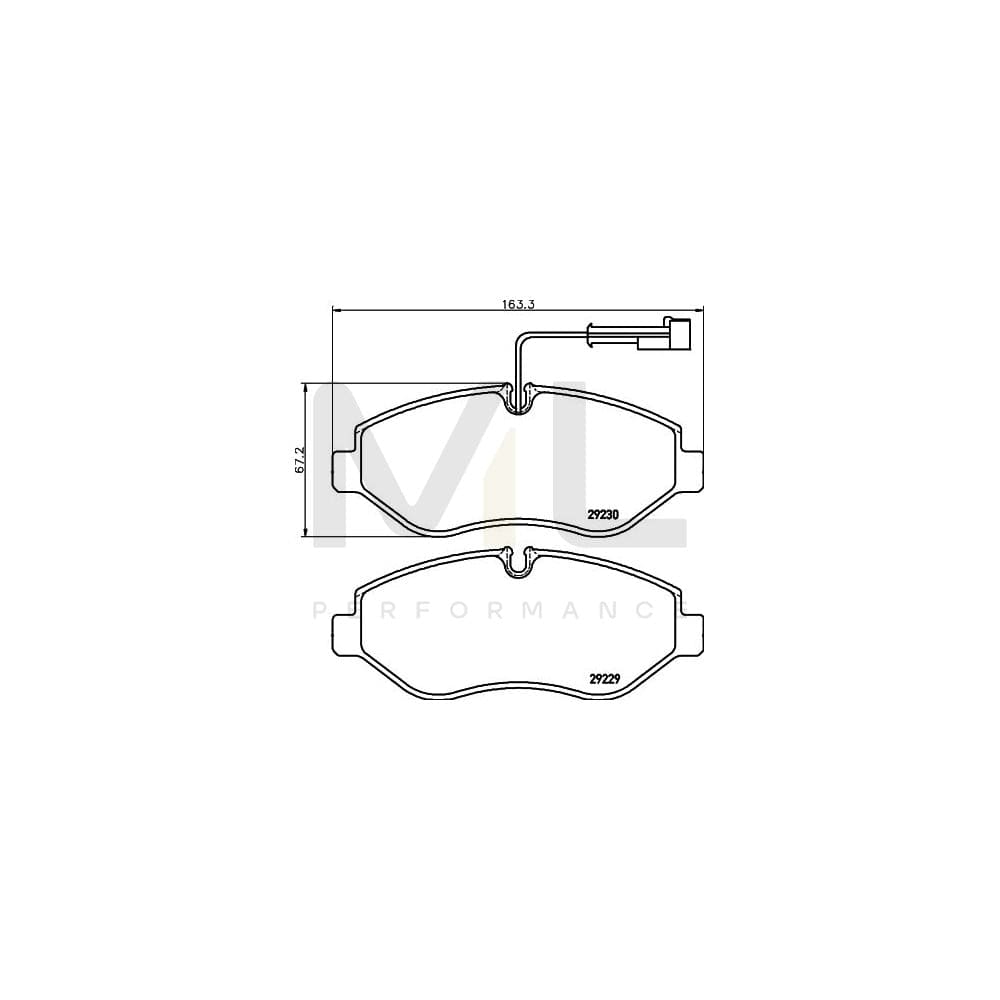 Hella 8DB 355 005-611 Brake Pad Set With Integrated Wear Warning Contact, With Brake Caliper Screws