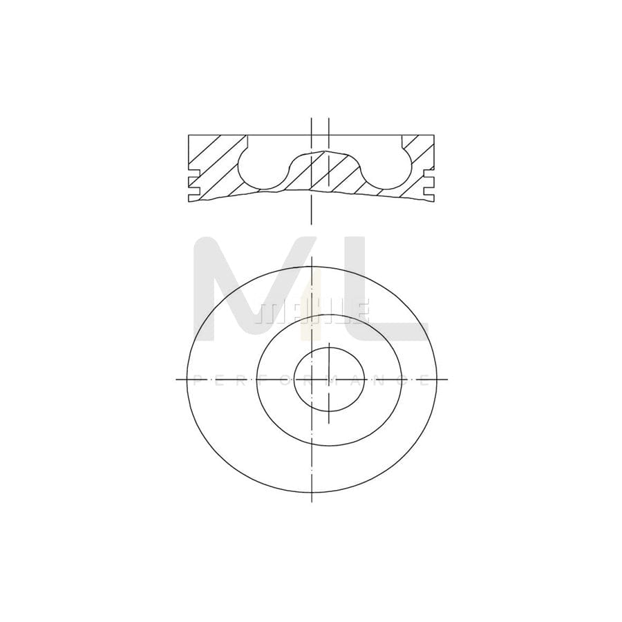 MAHLE ORIGINAL 010 27 02 Piston 104,8 mm, with piston ring carrier, without cooling duct | ML Performance Car Parts