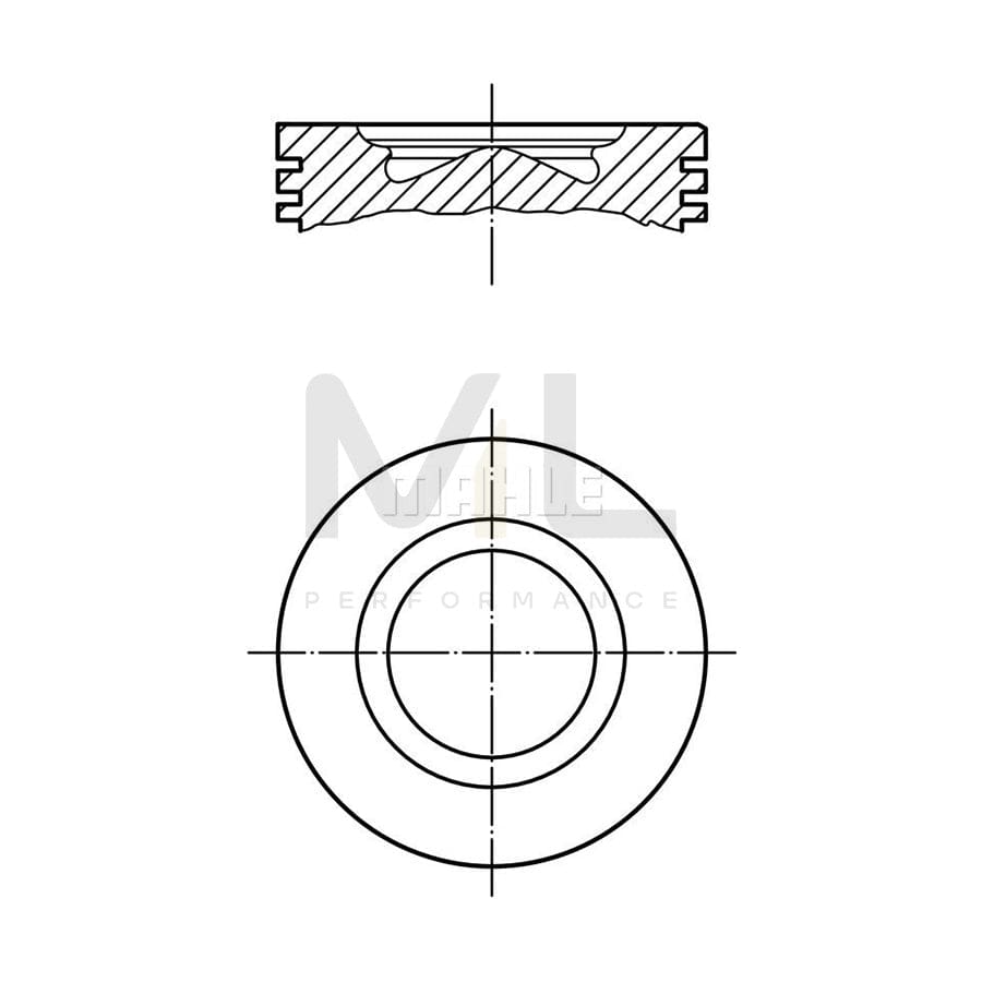 MAHLE ORIGINAL 101 90 00 Piston 132,01 mm, with piston ring carrier, without cooling duct | ML Performance Car Parts