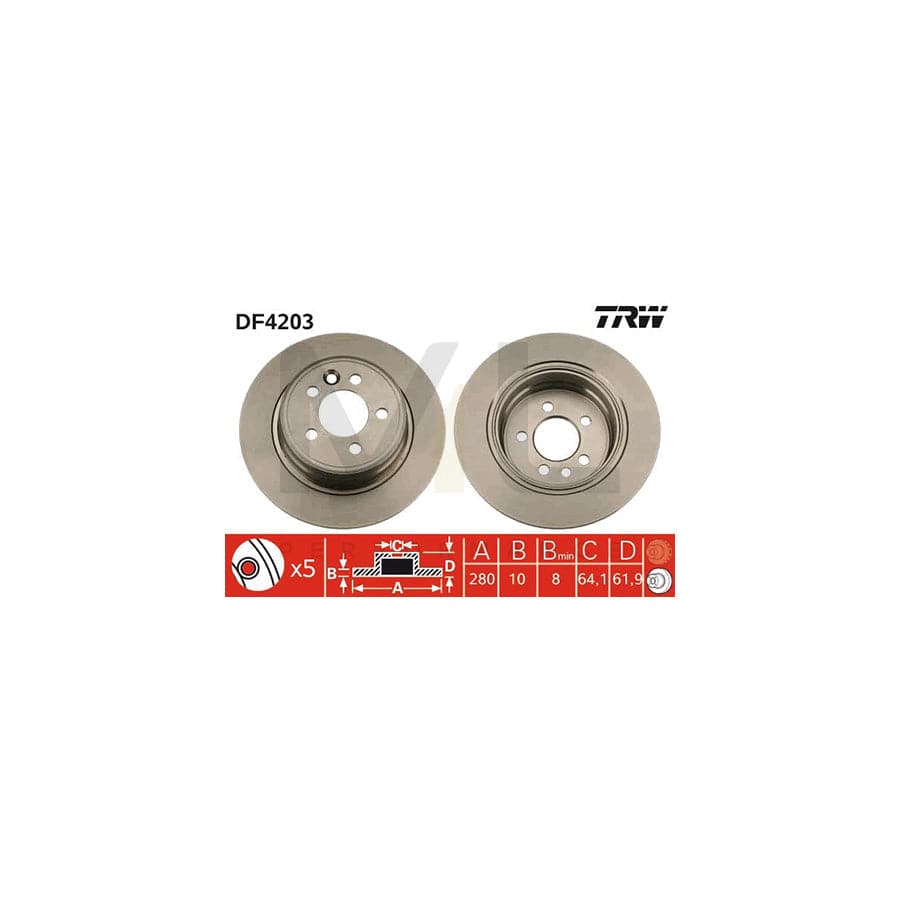 TRW DF4203 Brake Disc Solid, Painted | ML Performance Car Parts