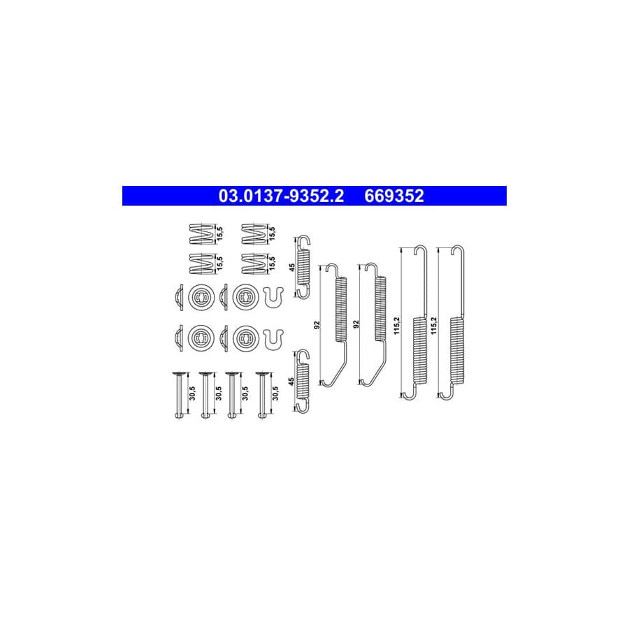 ATE 03.0137-9352.2 Brake Shoe Fitting Kit