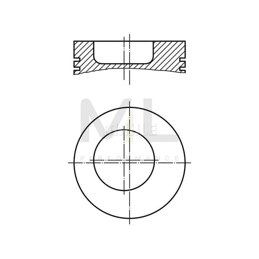 MAHLE ORIGINAL 004 51 20 Piston 97,0 mm, with piston ring carrier, without cooling duct | ML Performance Car Parts