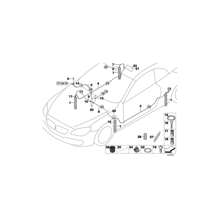 Genuine BMW 71128420400 BMW Pressure Hose Assy NIPPLE>DISTRIB. (Inc.  & M6 GT3) | ML Performance US Car Parts