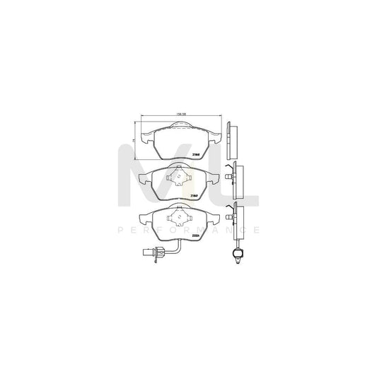 Hella 8DB 355 008-911 Brake Pad Set With Integrated Wear Warning Contact