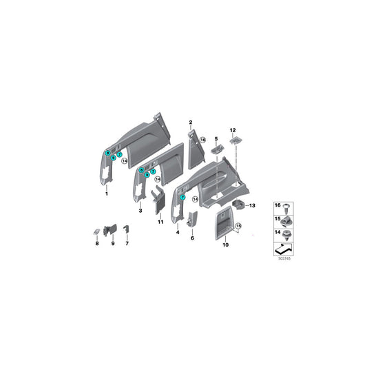 Genuine BMW 51478491072 G05 Finisher, Catch Bracket, Right MOKKA (Inc. X5 30dX, X5 40i & X5 M50dX) | ML Performance US