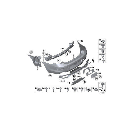 Genuine BMW 51122221612 F12 F13 F06 Set Of Mounts For Pdc Sensor, Rear PDC (Inc. 650i, ALPINA B6 & 640dX) | ML Performance US Car Parts