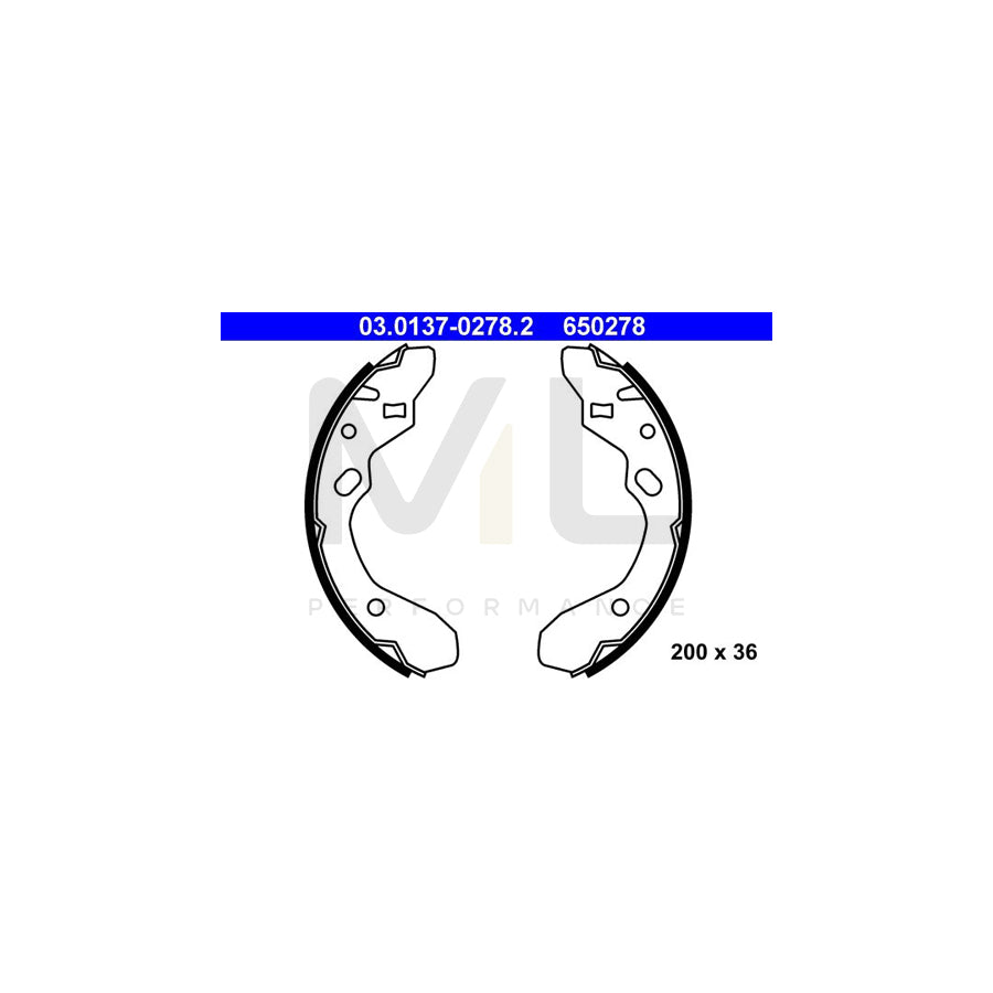 ATE 03.0137-0278.2 Brake Shoe Set