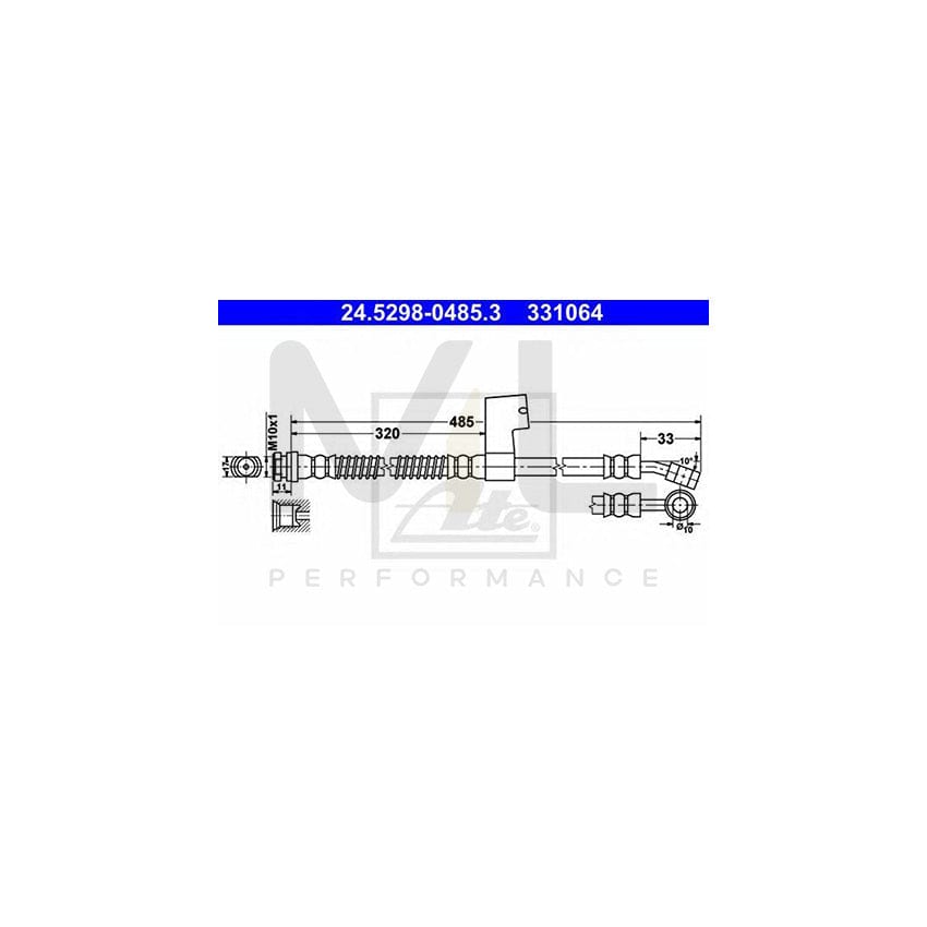 ATE 24.5298-0485.3 Brake Hose 485mm, M10x1