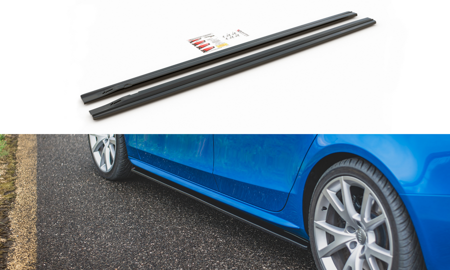 Maxton Design AU-A4-B8-SD1T Side Skirts Diffusers Audi S4 / A4 / A4 S-Line B8 / B8 FL | ML Performance US Car Parts