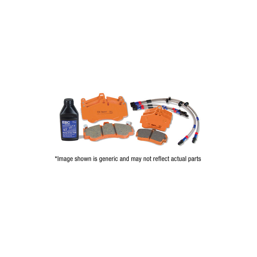 EBC PLK1086R Porsche 911 (997) Orangestuff Pads and Brake Line Track Pack - Brembo Caliper 1 | ML Performance US Car Parts
