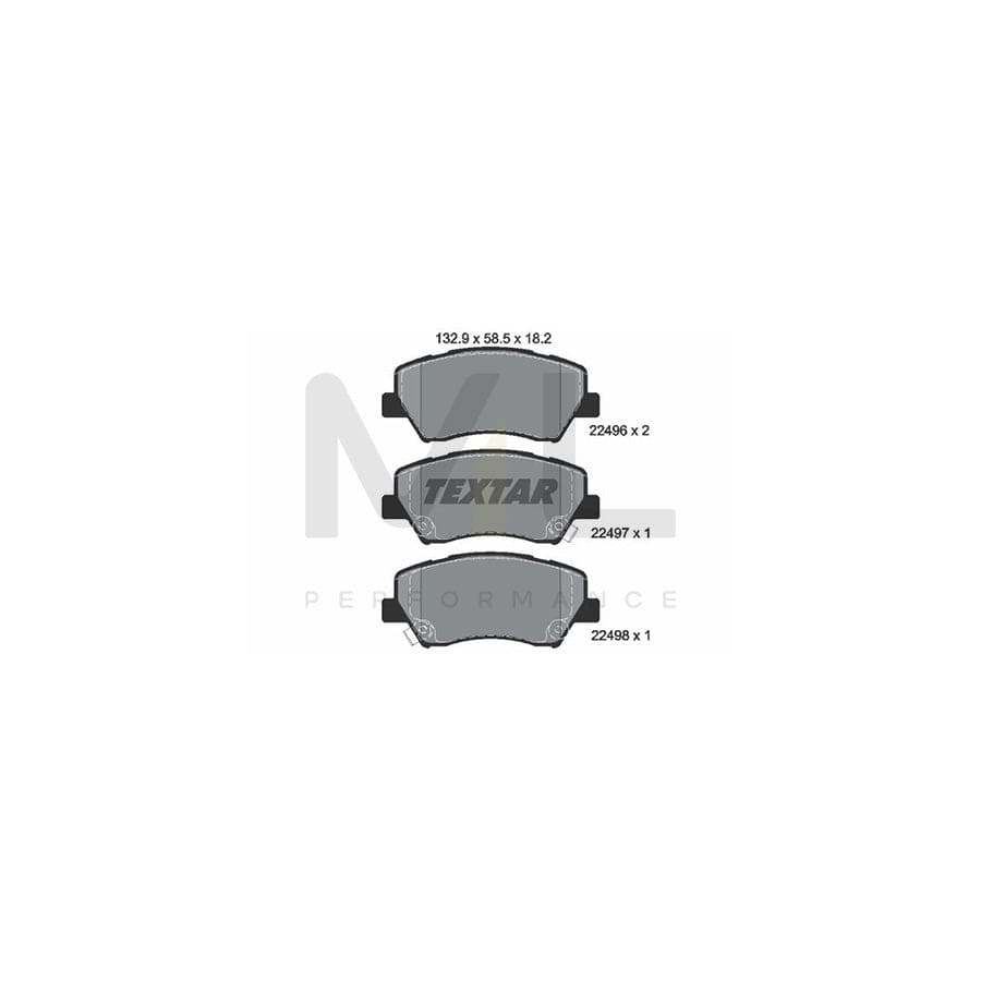 TEXTAR 2249601 Brake pad set for RENAULT Fluence (L3_) with acoustic wear warning | ML Performance Car Parts