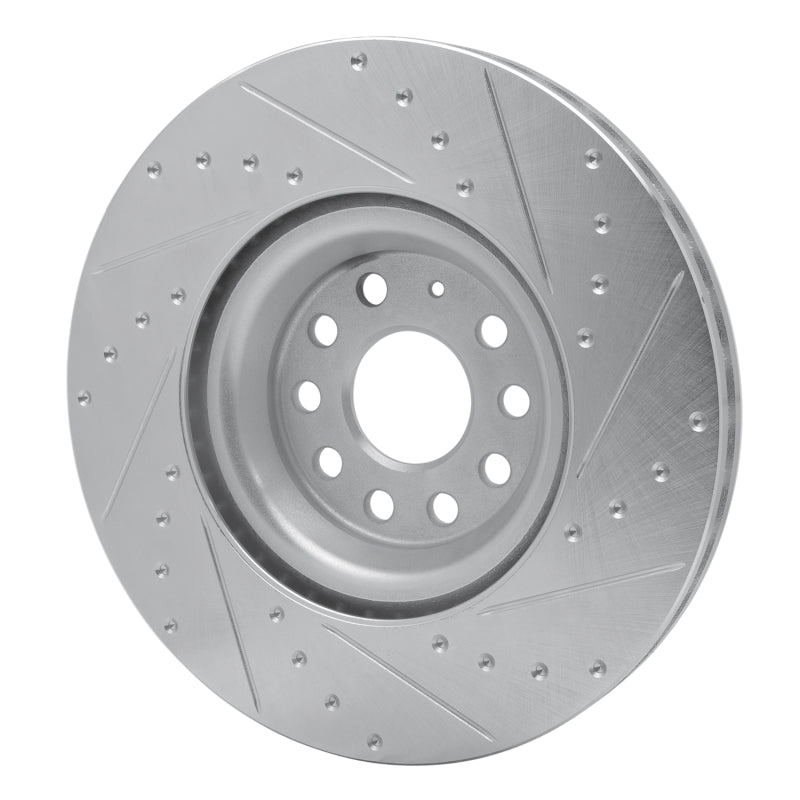 R1 Concepts R1 2012-2025 Audi S3 (USA/Canada) Front Left Drilled & Slotted Silver Brake Rotor