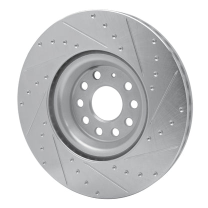 R1 Concepts R1 2012-2025 Audi S3 (USA/Canada) Front Left Drilled & Slotted Silver Brake Rotor