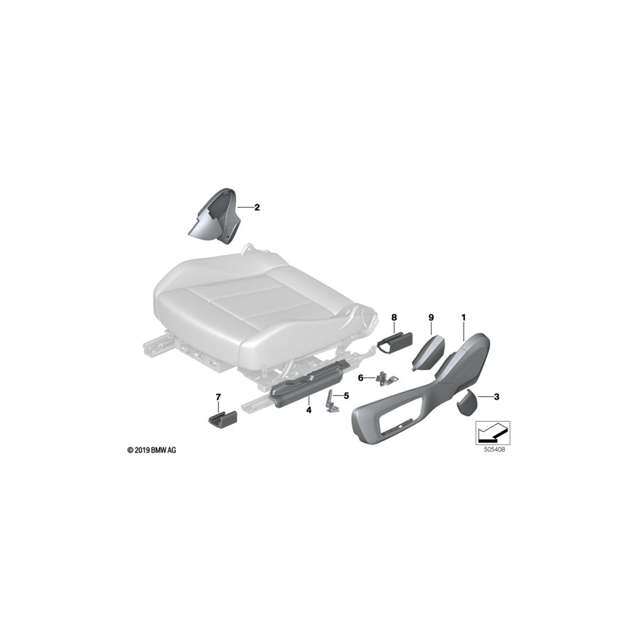 Genuine BMW 52107940020 G16 Seat Trim Outer Right ELFENBEINWEISS (Inc. 840i, M850iX & 840iX) | ML Performance US Car Parts
