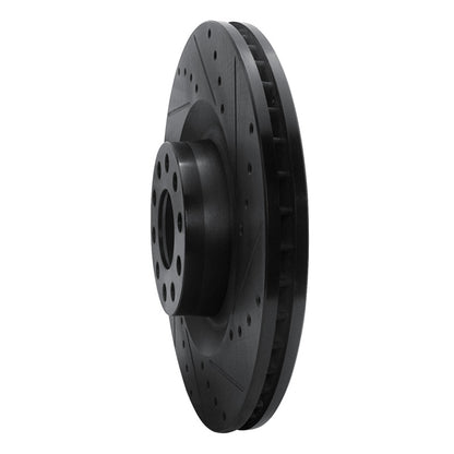 R1 Concepts R1 01-03 Audi S8 Front Right Drilled & Slotted Black Brake Rotor