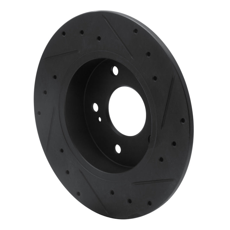 R1 Concepts R1 94-04 Infiniti I30 Rear Left Drilled & Slotted Black Brake Rotor