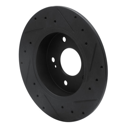 R1 Concepts R1 94-04 Infiniti I30 Rear Left Drilled & Slotted Black Brake Rotor