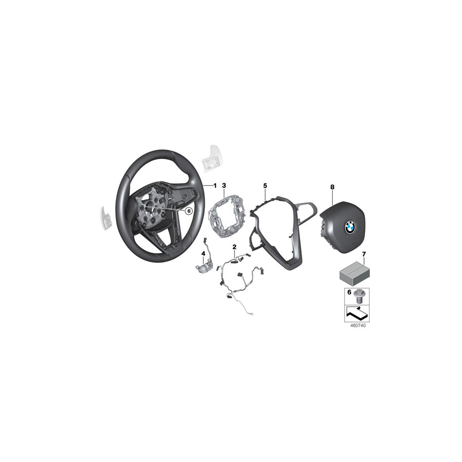 Genuine BMW 32306881405 G15 G16 G14 Sprt St. Wheel, Leather, Shift Paddles (Inc. 840dX) | ML Performance US Car Parts
