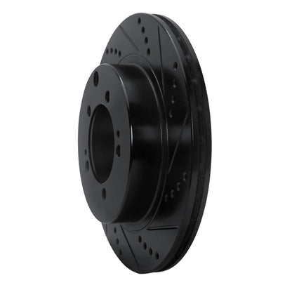R1 Concepts R1 03-06 Mitsubishi Lancer Rear Right Drilled & Slotted Black Brake Rotor