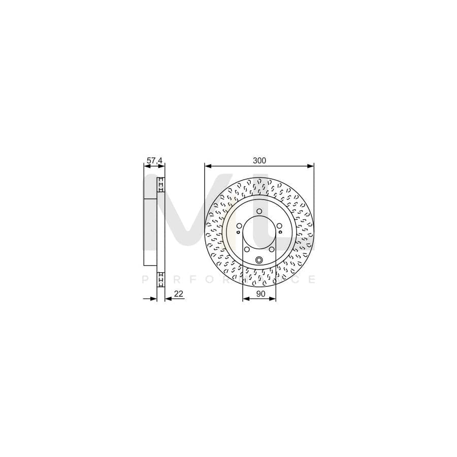 BOSCH 0 986 479 T33 Brake Disc for MITSUBISHI Lancer VII Saloon (CS_A, CT_A) Vented, Oiled | ML Performance Car Parts