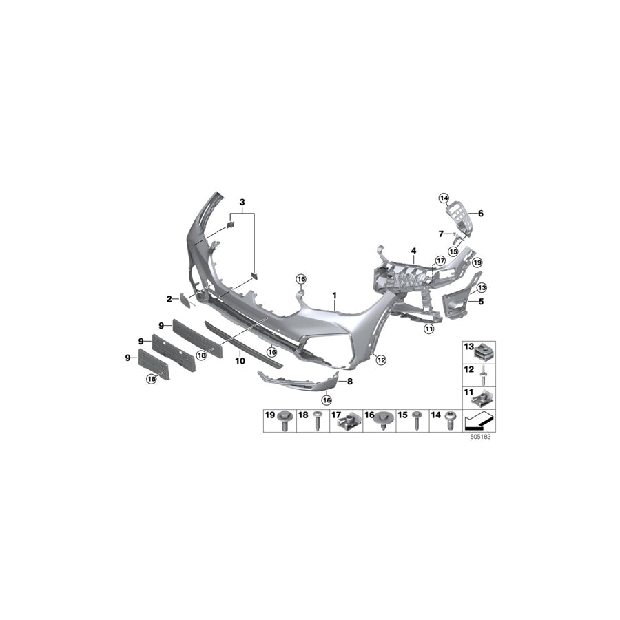 Genuine BMW 51119478955 G06 Flap For Towing Eye Front Primed (Inc. X6) | ML Performance US Car Parts