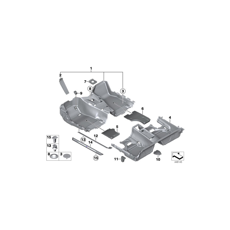 Genuine BMW 51477293936 F23 Floor Covering Rear ANTHRAZIT (Inc. 225d, 220i & M240i) | ML Performance US Car Parts