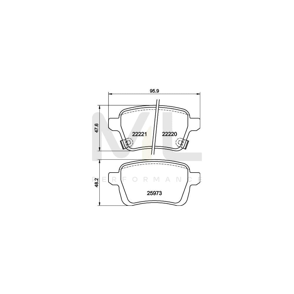 Hella 8DB 355 024-651 Brake Pad Set Not Prepared For Wear Indicator, With Brake Caliper Screws, With Accessories