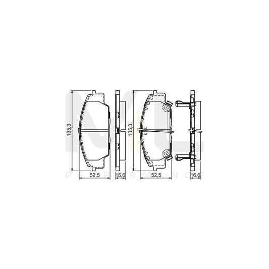 Bosch 0986494311 Brake Pad Set With Acoustic Wear Warning, With Anti-Squeak Plate, With Mounting Manual BP1313 | ML Performance Car Parts