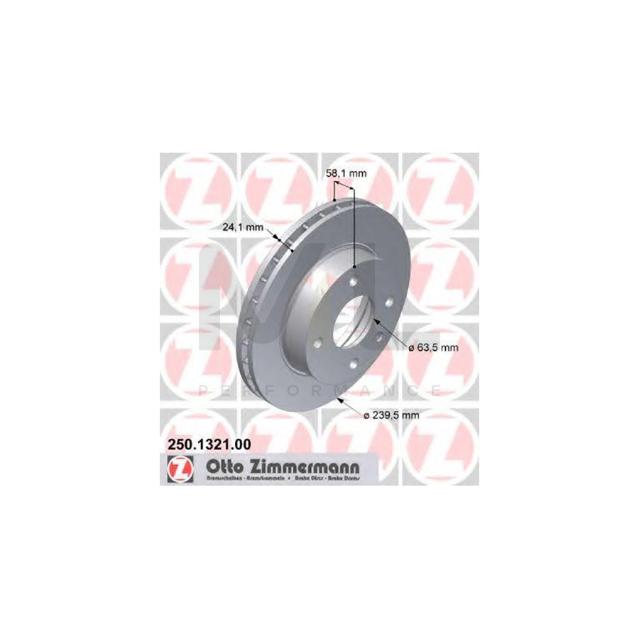ZIMMERMANN 250.1321.00 Brake Disc Internally Vented  - 1 piece
