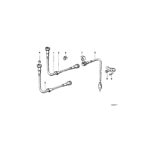 Genuine BMW 62121362341 E24 Speedo Cable Upper Part (Inc. 633CSi, 630CSi & 3.0Si) | ML Performance US Car Parts