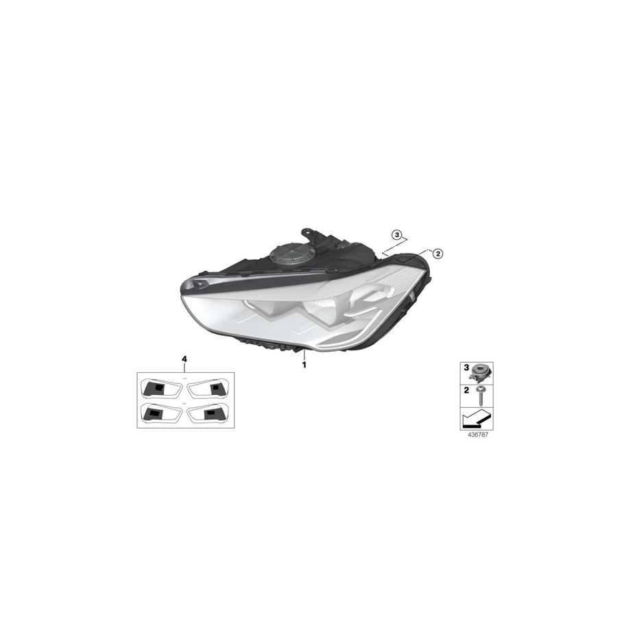 Genuine BMW 63117346536 F48 Headlight, Halogen, Right RHD (Inc. X1 16d, X1 18d & X1 25dX) | ML Performance US