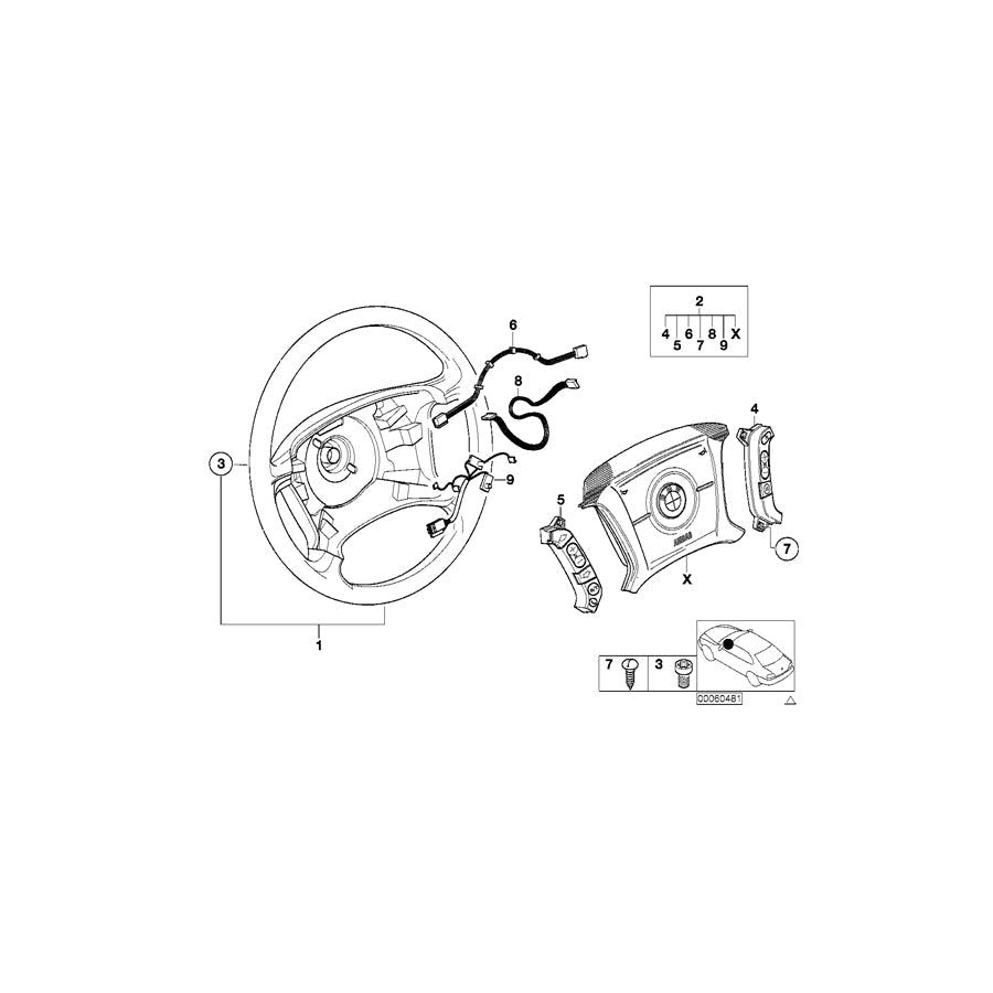 Genuine BMW 61318372918 E46 Connecting Line, Steering Wheel (Inc. 330i, 316i 1.6 & 330xi) | ML Performance US Car Parts