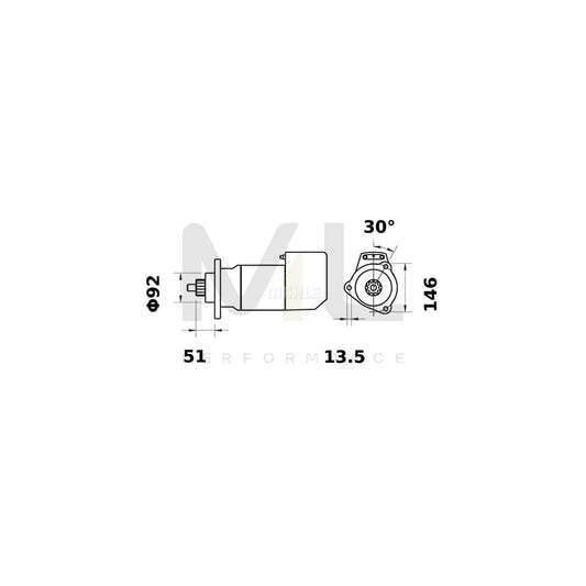 MAHLE ORIGINAL MS 445 Starter motor 12V 2,0kW, Teeth Quant.: 9 | ML Performance Car Parts