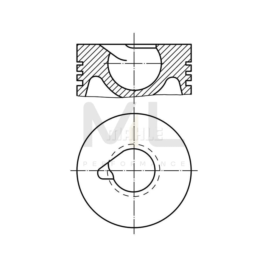 MAHLE ORIGINAL 209 16 00 Piston 120,02 mm, with piston ring carrier, without cooling duct | ML Performance Car Parts