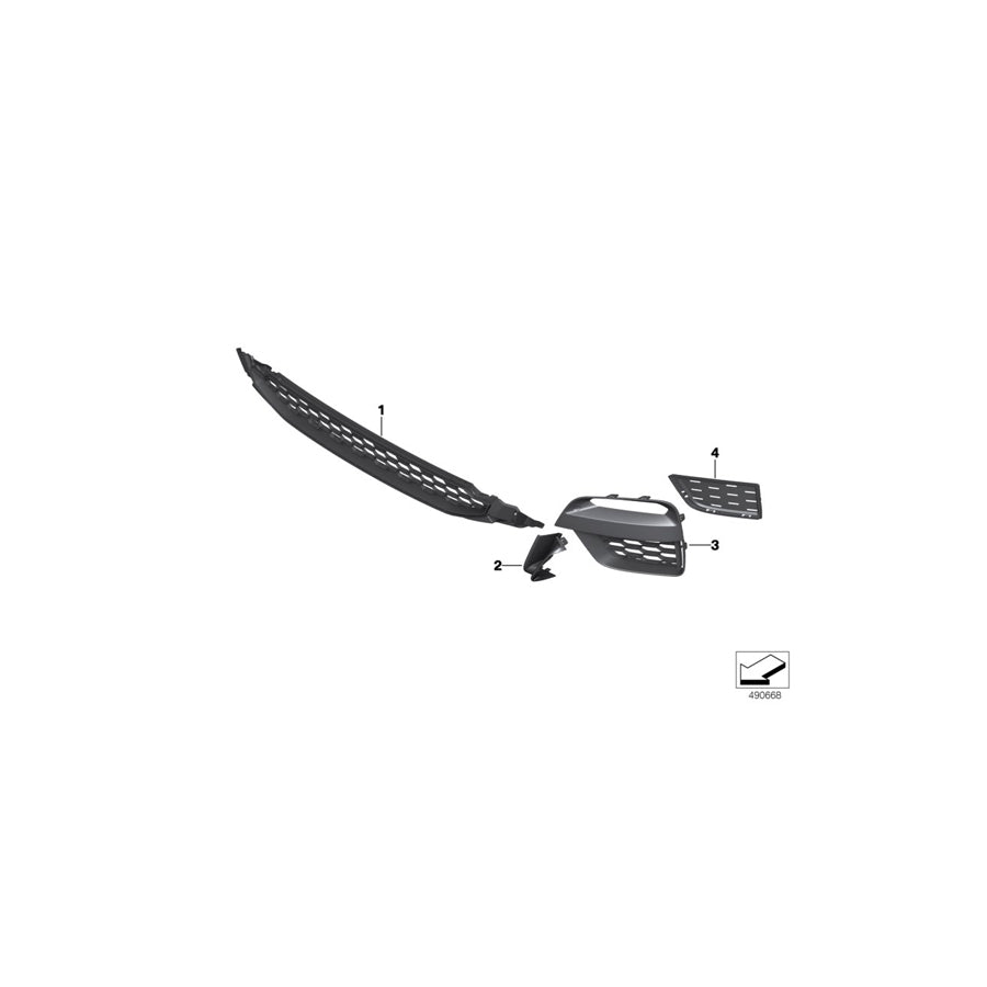 Genuine BMW 51118092757 G01 G02 Grill, Side, Open, Left (Inc. X4 25dX, X4 20dX & X3 30iX) | ML Performance US Car Parts