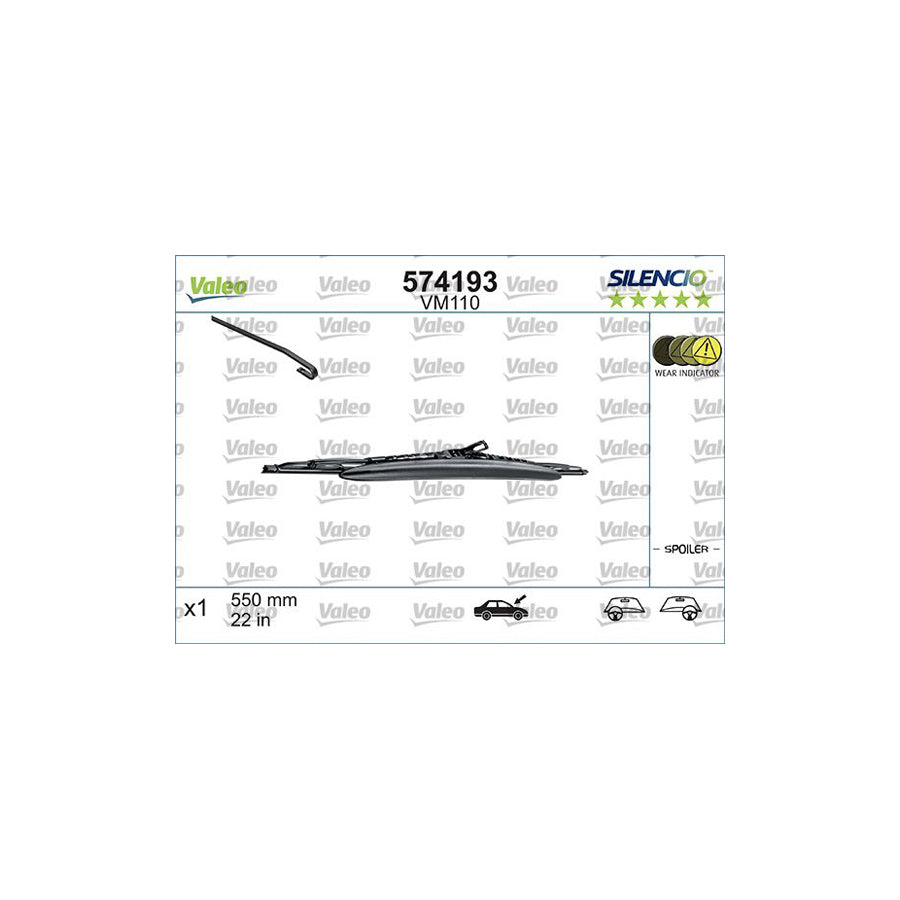 Valeo Silencio Conventional Single 574193 Wiper Blade | ML Performance US Car Parts