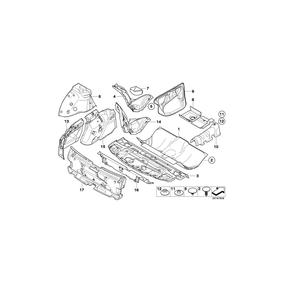 Genuine BMW 51487039411 E61 E60 Front Left Sound Insulatng Wheel Housing (Inc. 530xi, 530d & 525xd) | ML Performance US
