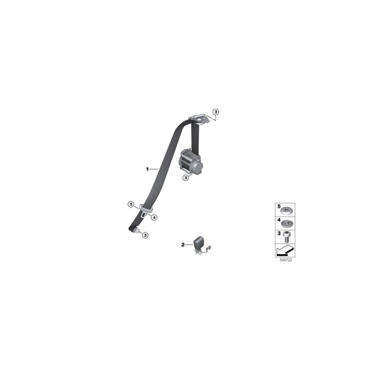 Genuine BMW 72118076157 F91 G15 Upper Belt Rear Left "M" (Inc. M850iX, 840iX & 840dX) | ML Performance US Car Parts