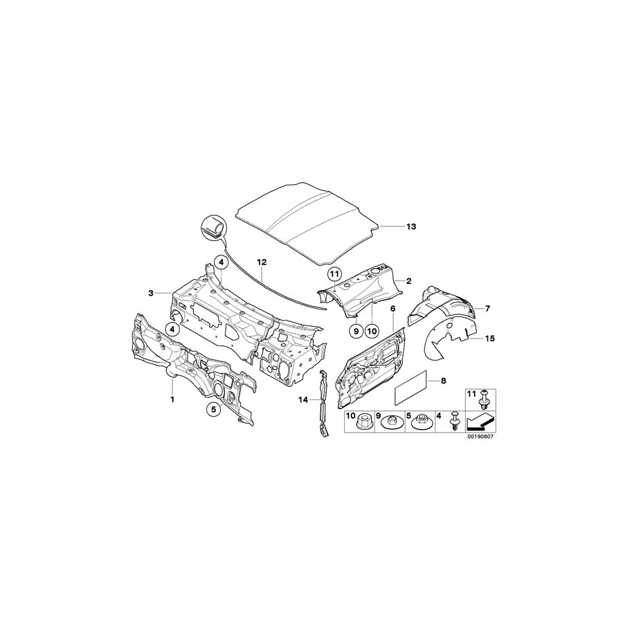 Genuine BMW 51487012716 E85 E86 Sound Insulating Tunnel Front (Inc. Z4 2.0i, Z4 3.0si & Z4 2.5i) | ML Performance US
